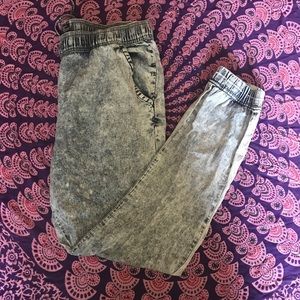 Acid wash Jean joggers